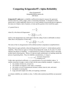 Reliability Data Reliability Data Observed Difference a