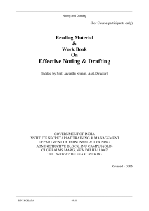 Noting and Drafting - National Academy of Defence Financial