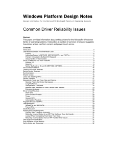 Common Driver Reliability Issues