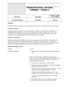 TRANSTRACHEAL OXYGEN THERAPY: PHASE II Page 1 of 8 8OF