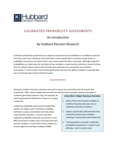 cALIBRATED pROBABILITY ASSESSMENTS