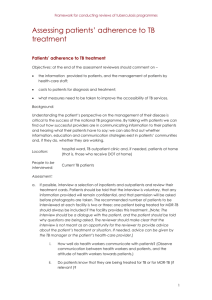 Assessing patients` adherence to TB treatment Patients` adherence