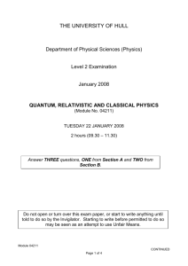 quantum, relativistic and classical physics