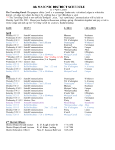 Translatable 6th Masonic District Schedule.