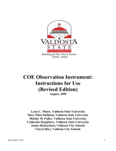 COE Observation Instrument - Valdosta State University