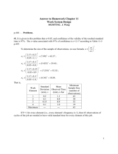 Answer to Homework Chapter 11 Work System Design MGMT4102