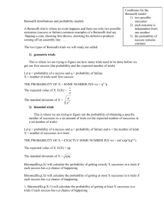 Bernoulli distributions and probability models