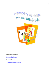 Probability Activities - 7th & 8th Grade