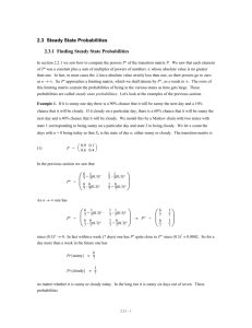 2.3 Steady State Probabilities