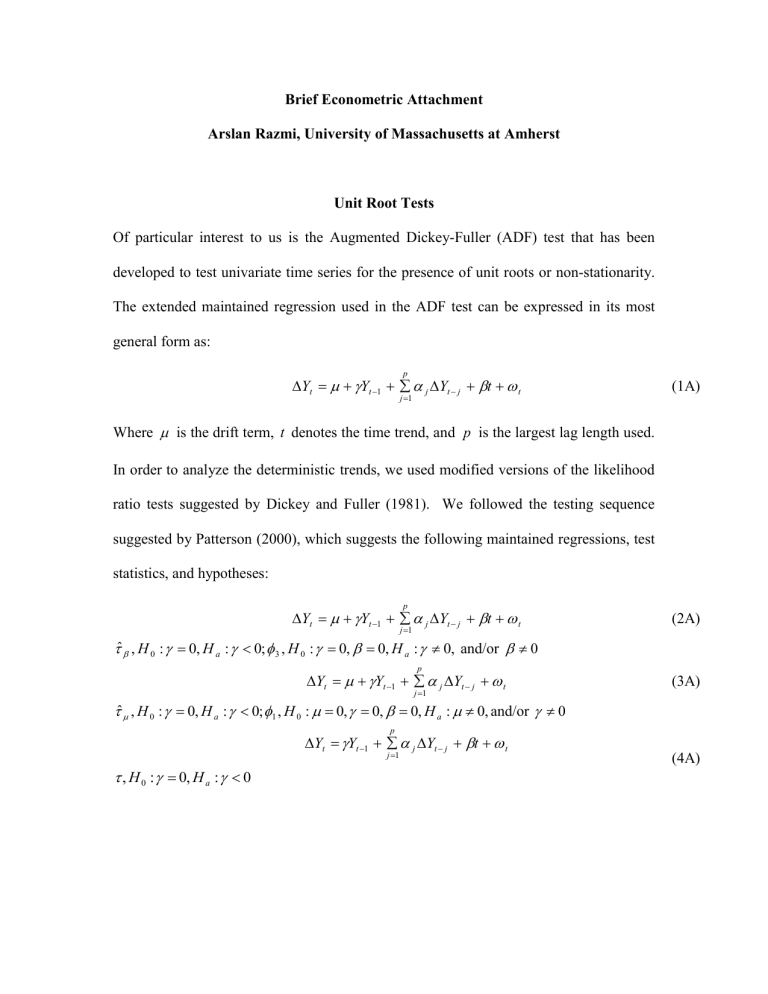 Unit Root Tests