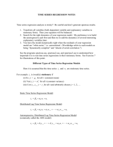 TIME SERIES REGRESSION NOTES