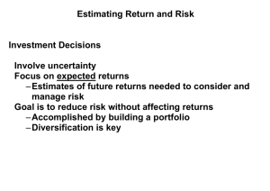 Estimating Return and Risk