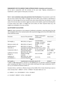 Part A – Cara`s calculations using some parameters from the