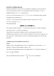 Exercise IV: Confidence intervals