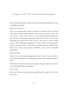 Chapter 2: On Time Travel and its Assumptions