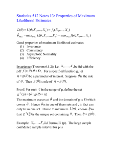 Statistics 512 Notes 12: Maximum Likelihood Estimation
