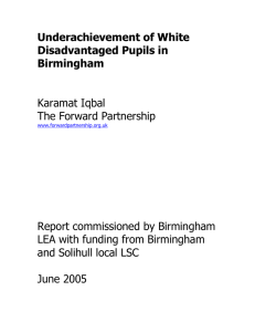 White Underachievement - Birmingham Grid for Learning