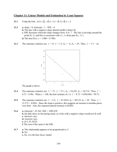 Chapter 11: Linear Models and Estimation by Least Squares