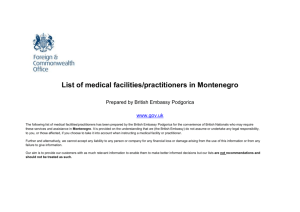 List of medical facilities in Montenegro