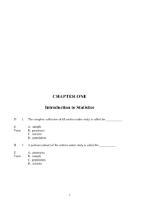 CHAPTER ONE Introduction to Statistics 1 Introduction to Statistics 1