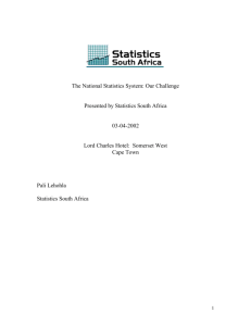 The National Statistics System: Our Challenge