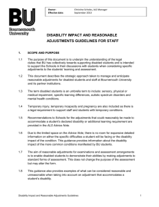 Disability Impact and Reasonable Adjustment Guidelines for Staff