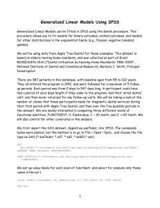 Generalized Linear Models Using SPSS