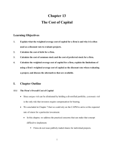 13.1 The Firm`s Overall Cost of Capital
