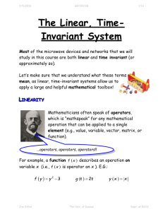 The Linear, Time-Invariant System