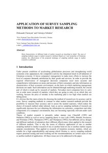 Application of survey sampling methods to market research