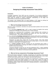 Designing Knowledge Assessment Tests (KATs)