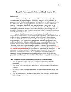 Topic 14: Nonparametric Methods (ST & D Chapter