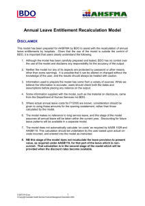 Instructions for calculating Annual Leave