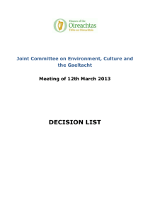 Decision List - JC on ECG - Meeting of 12th March 2013
