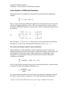 Linear Systems of Differential Equations