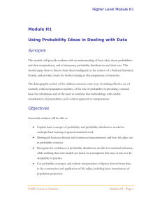 Using Probability Ideas in Dealing with Data