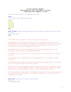 Cluster Analysis Example: