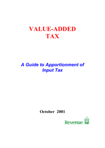 A Guide to Apportionment of Input Tax