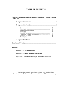 Guidelines and Instructions for Developing a Bloodborne Pathogen