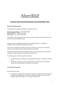 Aberdour School Special Educational Needs and Disability Policy