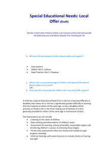 Special Educational Needs: Local Offer (Draft)