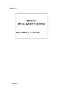 Review of clinical subject weightings