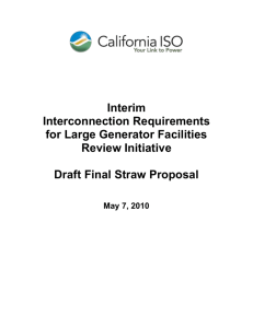 Interim Interconnection Requirements for Large