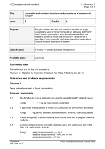 NZQA registered unit standard 1124 version 5 Page 1 of 5 Title Use
