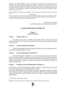 Law on Sexual and Reproductive Health Law of 19 February 2002