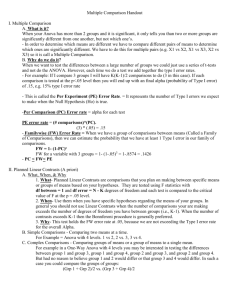 Multiple Comparison Handout