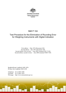 NMI P 104 Test Procedure for the Elimination of Rounding Error for