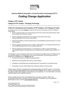 B-9 CPT Coding Change Request