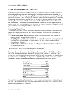 Reporting-Lower of Cost or Market