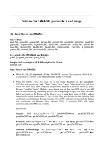 Scheme for GRASIL parameters and usage